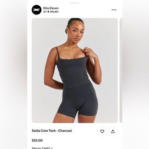 Elite Eleven Solea Core Workout Tank-Charcoal